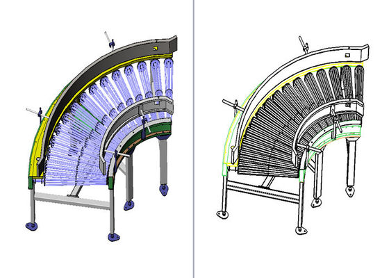 Κινητός Palletizing καμπυλών 220V μεταφορέας στην πλαστική λαστιχένια βιομηχανία